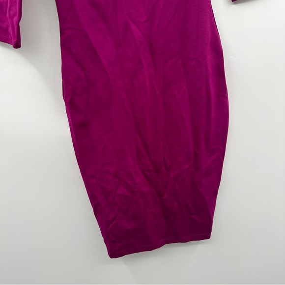 Lulus Precious Thing Magenta Asymmetrical Off The Shoulder Mini‎ Dress Sz S NEW - Picture 5 of 13